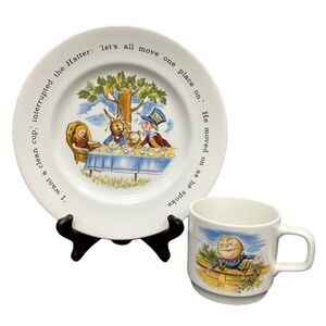 Vintage Johnson‎ Brothers Snowhite Ironstone Plate & Humpty Dumpty Mug